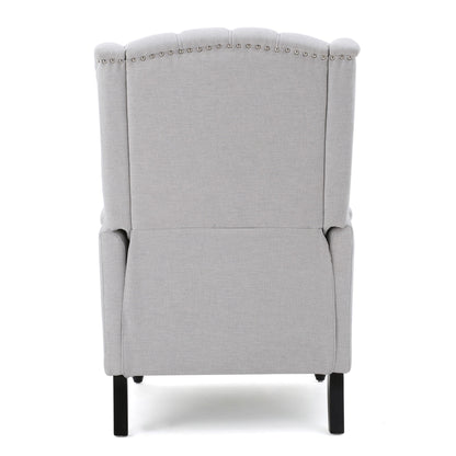 Armchair Recliner With Pushback Mechanism And Wingback Design