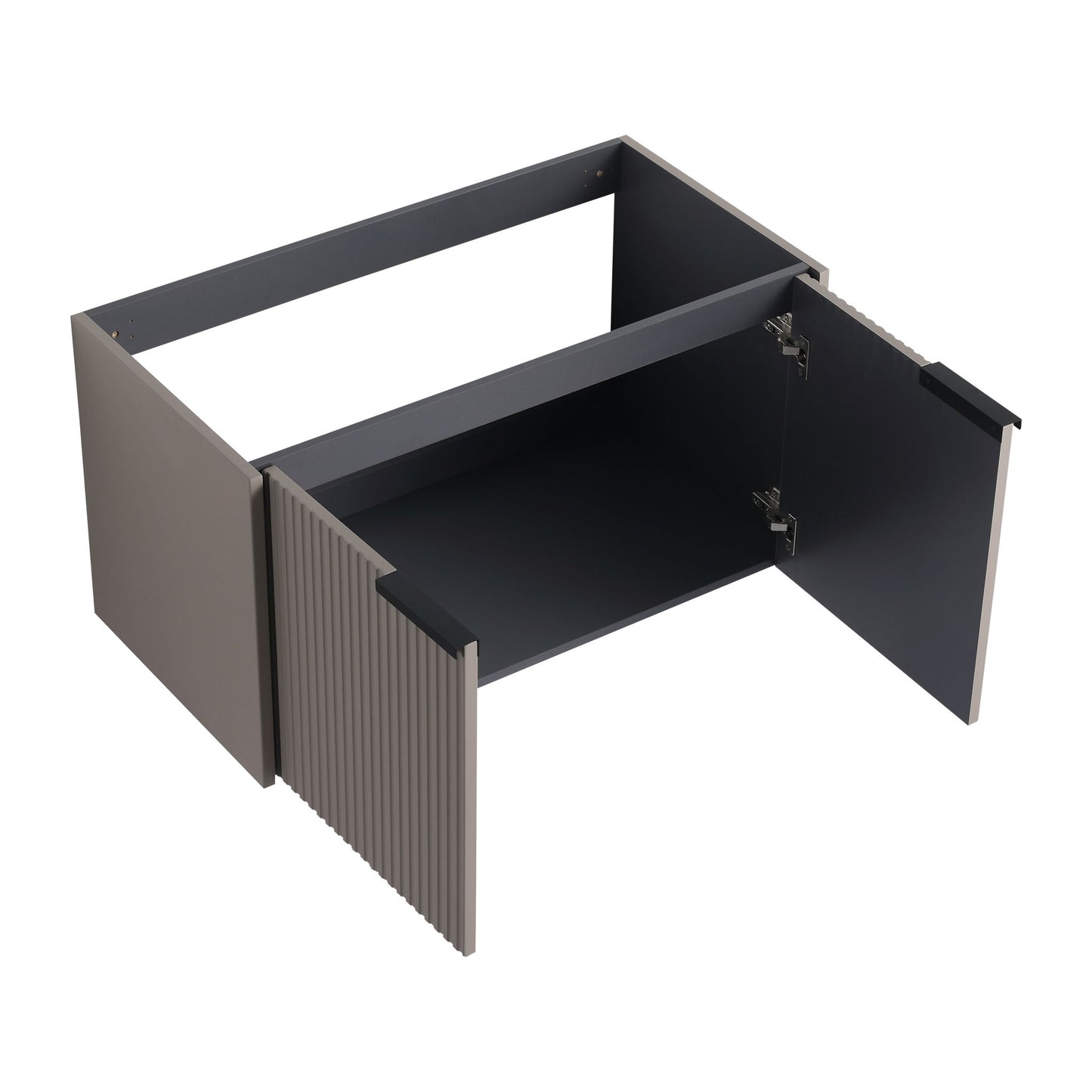 Contemporary Wall Mounted Bathroom Vanity With Resin Double Sink