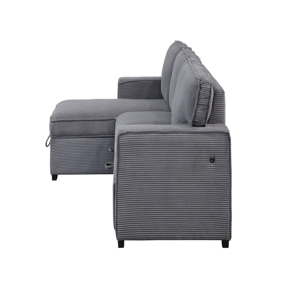 Territory - Pull Out Sofa Bed With Design - Dark Gray