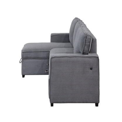 Territory - Pull Out Sofa Bed With Design - Dark Gray