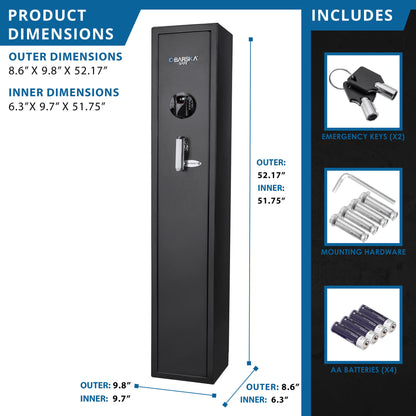 1.83 Cu Ft Biometric Keypad Rifle Safe - Black