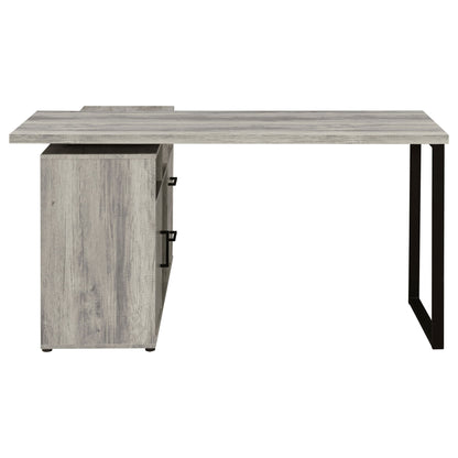 Corrado - L-Shape Office Desk With Storage - Gray