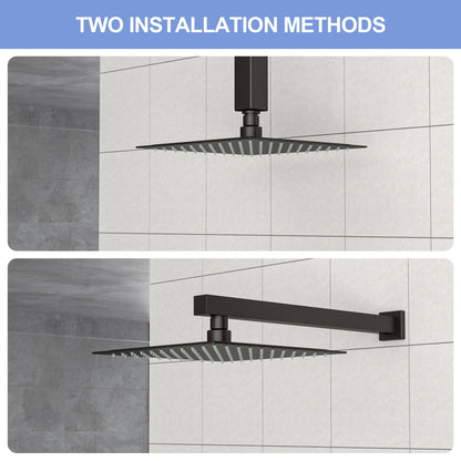 8" Square Rain Shower Head, Ceiling / Wall Mount Stainless Steel Bath Fixture