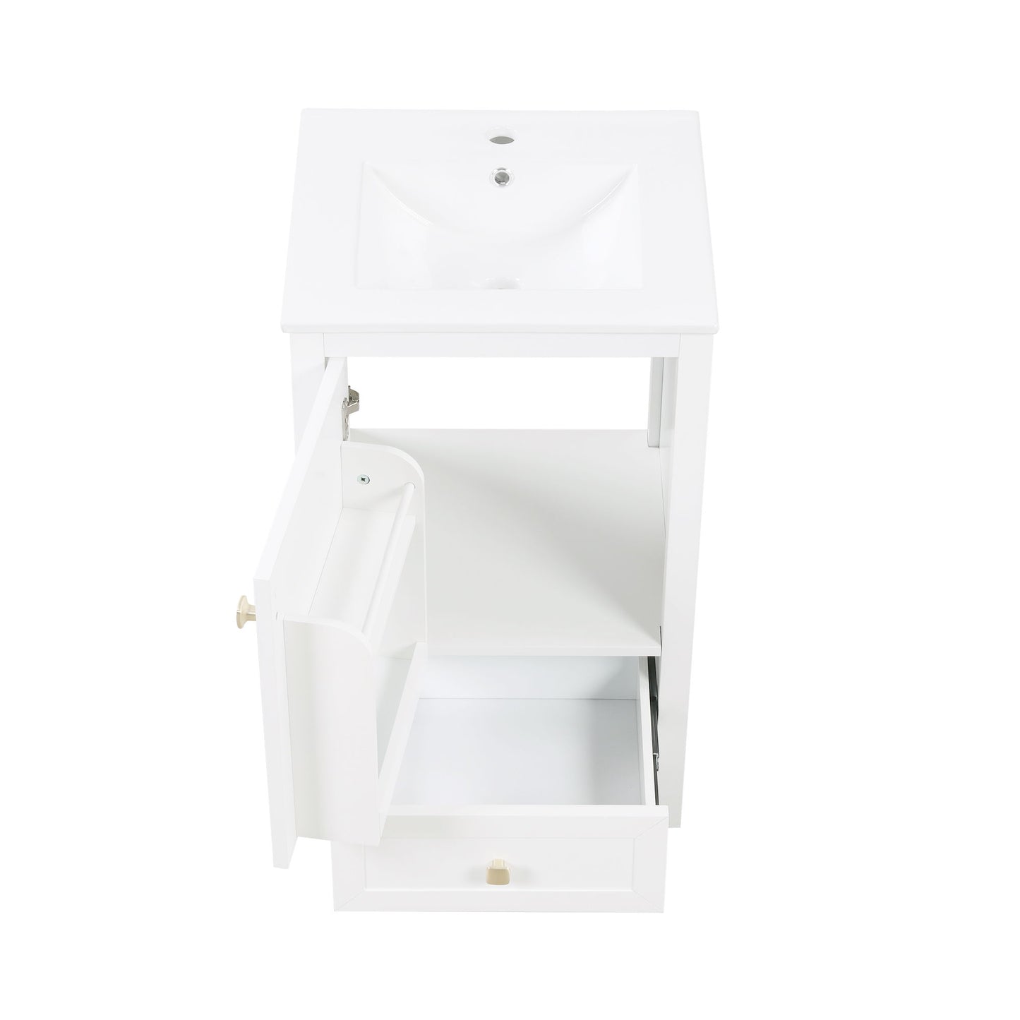 Bathroom Vanity With Sink, Soft Closing Cabinet Door, Storage Rack And Drawer