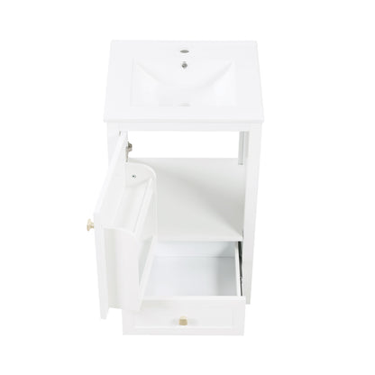 Bathroom Vanity With Sink, Soft Closing Cabinet Door, Storage Rack And Drawer