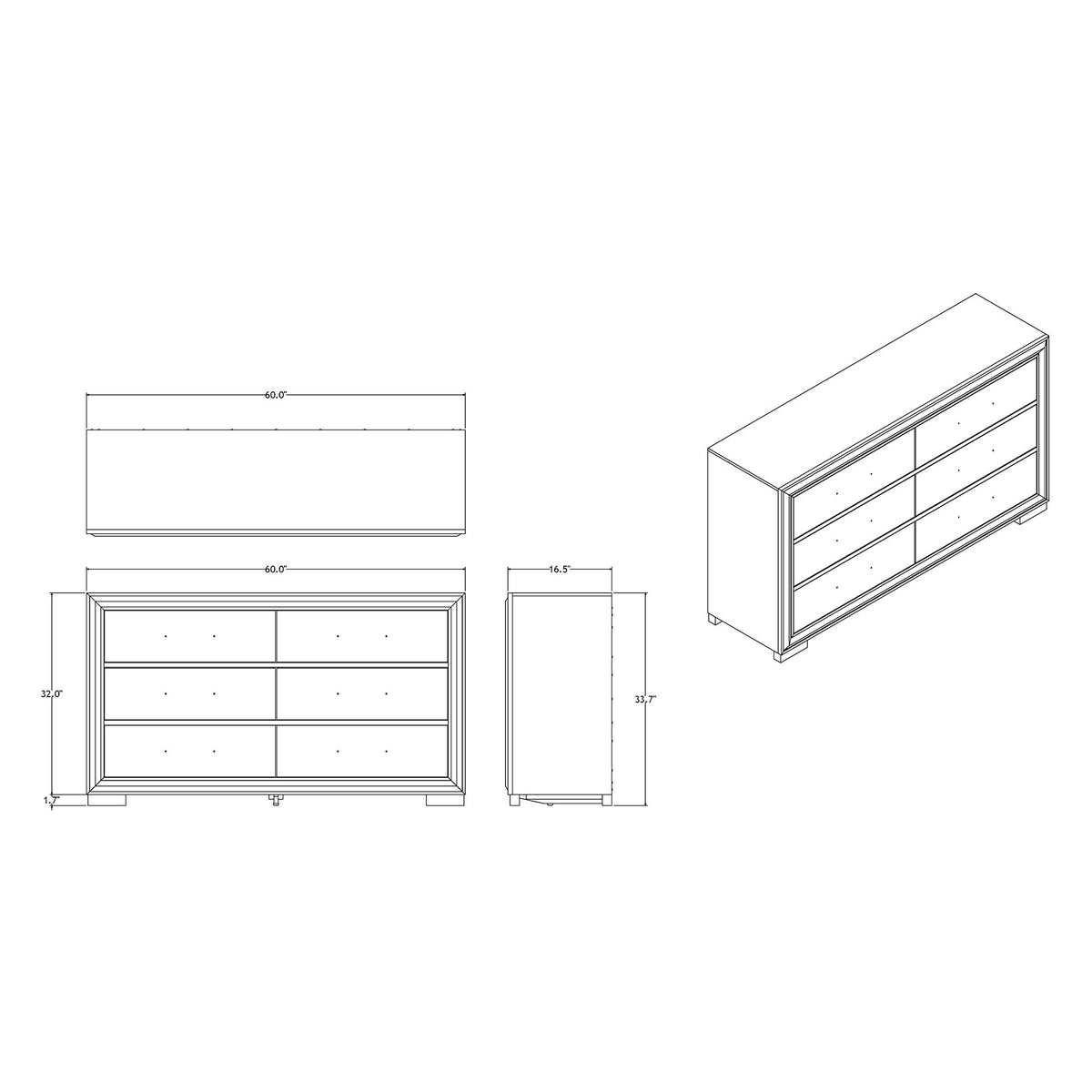 Adelaide - Dresser With Sleek Finish And Drawer Pulls
