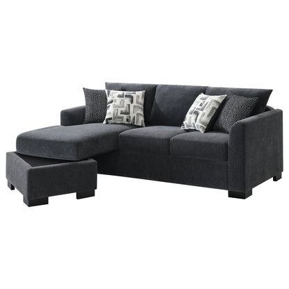 Pacheco - Upholstered Sleeper Sectional Chaise Sofa With Pocket Coils And Reversible Cushions - Dark Gray