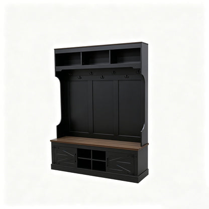 Farmhouse Hall Tree With Bench And Shoe Storage