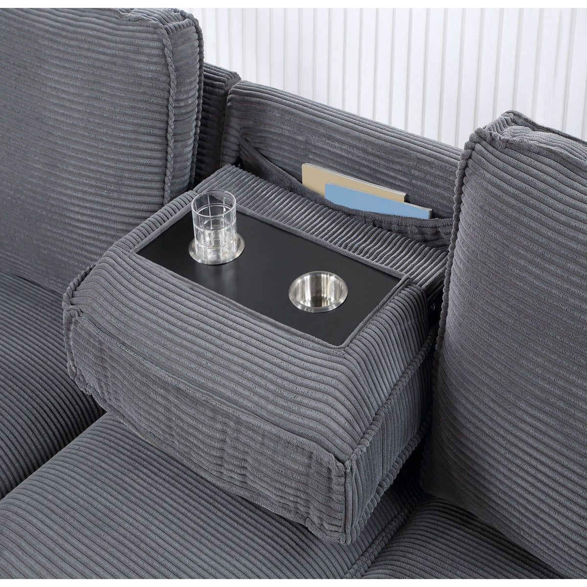 Territory - Pull Out Sofa Bed With Design - Dark Gray