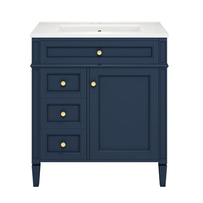 Bathroom Vanity With Medicine Cabinet, Royal Mirror Cabinet, Modern Bathroom Storage Cabinet With 2 Soft Closing Doors And 4 Drawers