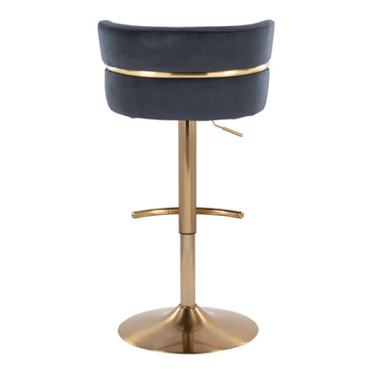 Cinch - Glam / Art Deco Adjustable Barstool With Swivel With Rounded T Footrest (Set of 2)