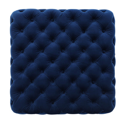 Modern Glam Ottoman With Upholstery And Button Tufted Design