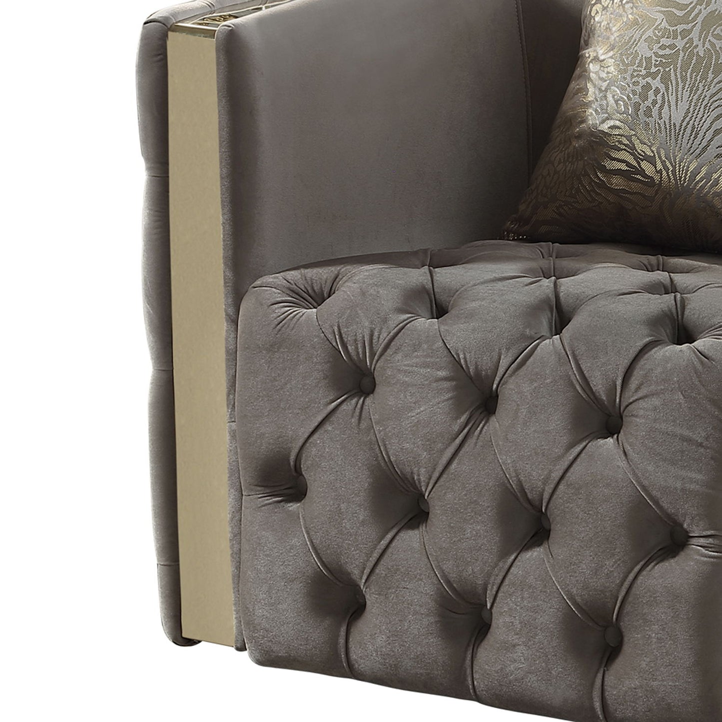 Naomi - Button Tufted Loveseat - Taupe