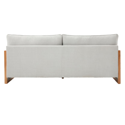 Modern 3 Seater Sofa With Wood Armrests