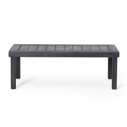 Acacia Wood Loveseat And Coffee Table Set With Cushions