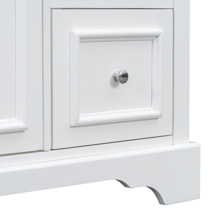 Bathroom Vanity With Sink, Soft-Close Doors, Adjustable U-Shelf, 3 Drawers