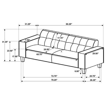 Evoke - Upholstered Tufted Sofa - Greige