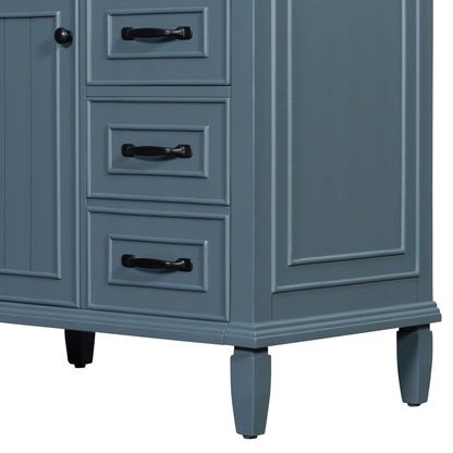 Bathroom Vanity With Sink Top, Flip Drawers, Adjustable Shelf