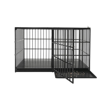 Extra Large Heavy Duty Dog Crate With Removable Pans For Dogs - Black