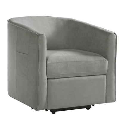Power Lift Recliner Barrel Shape Reclining Chair With Footrest And Side Pocket