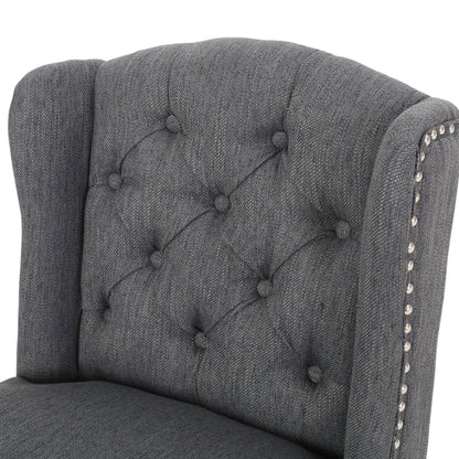 Vienna - Fabric Tufted Counter Stool With Nailhead Accents (Set of 2)