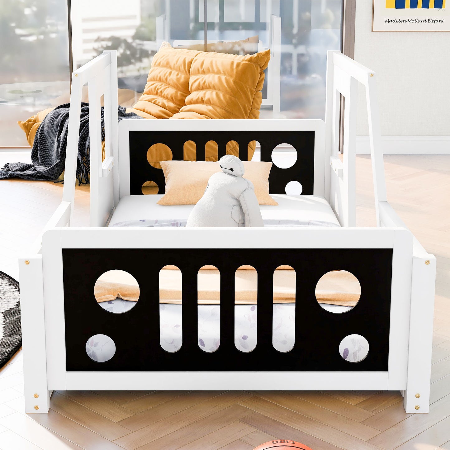 Classic Car Shaped Platform Bed With Wheels