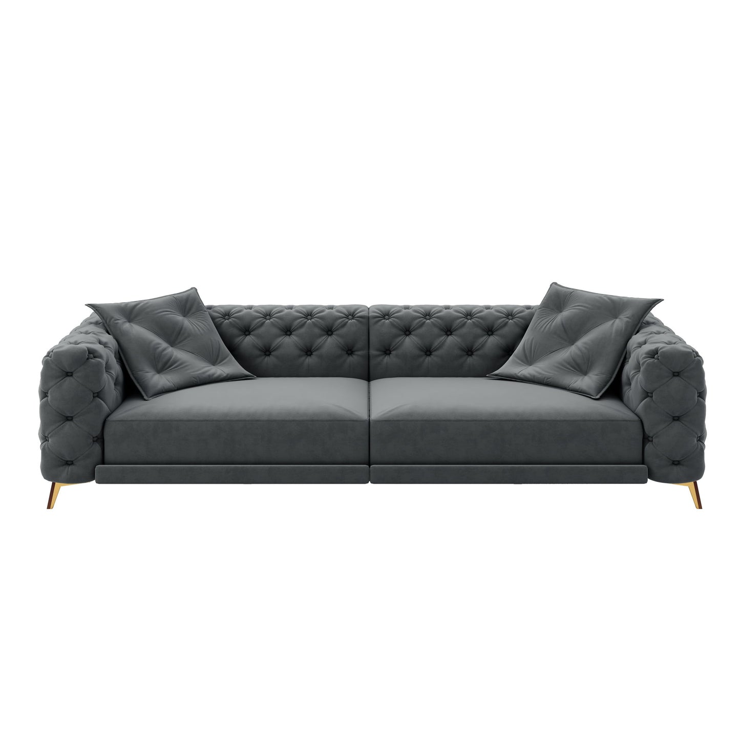 3 In 1 Convertible Sleeper, Deep Seat Pull Out Sofa Bed, Button Tufted