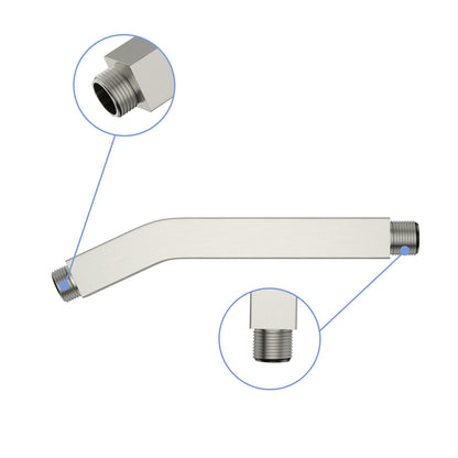 Elegant 6" Shower Arm With Flange, Stainless Steel Construction For Rain Shower Heads