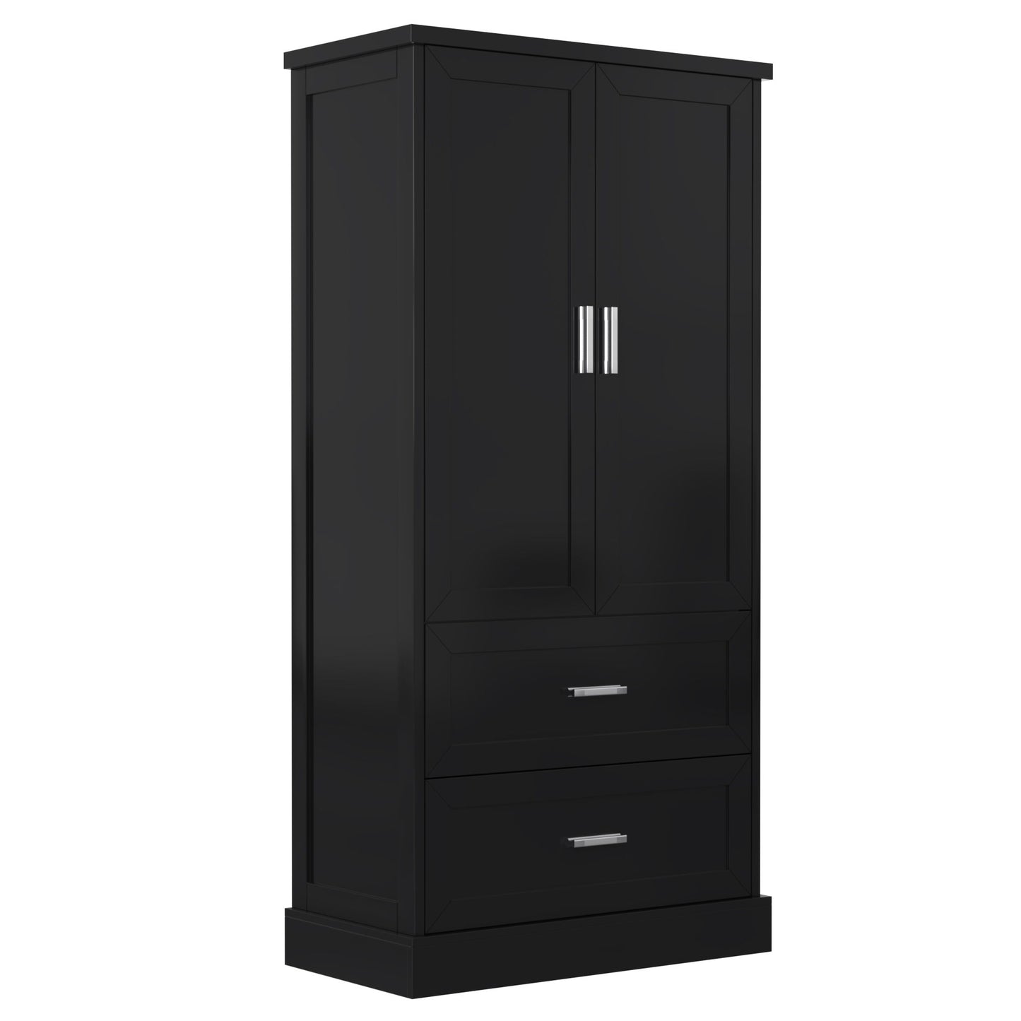 Tall Bathroom Storage Cabinet With 2 Doors And Drawers, Adjustable Shelf