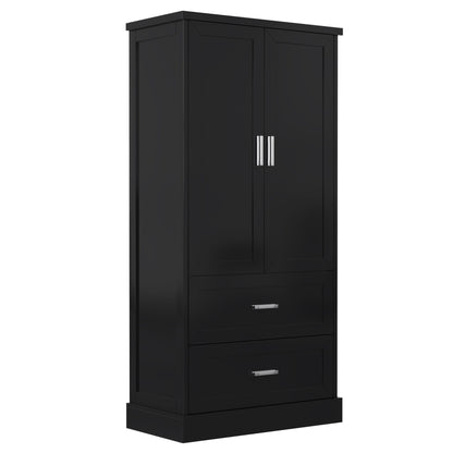 Tall Bathroom Storage Cabinet With 2 Doors And Drawers, Adjustable Shelf
