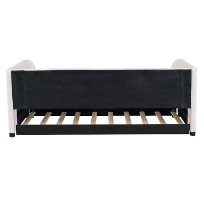 Upholstered Daybed With Ergonomic Design Backrest