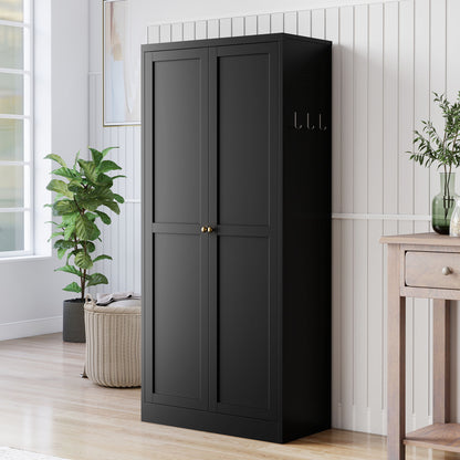 Kitchen Pantry Cabinet With 4 Adjustable Shelves, Heavy Duty Freestanding Organizer