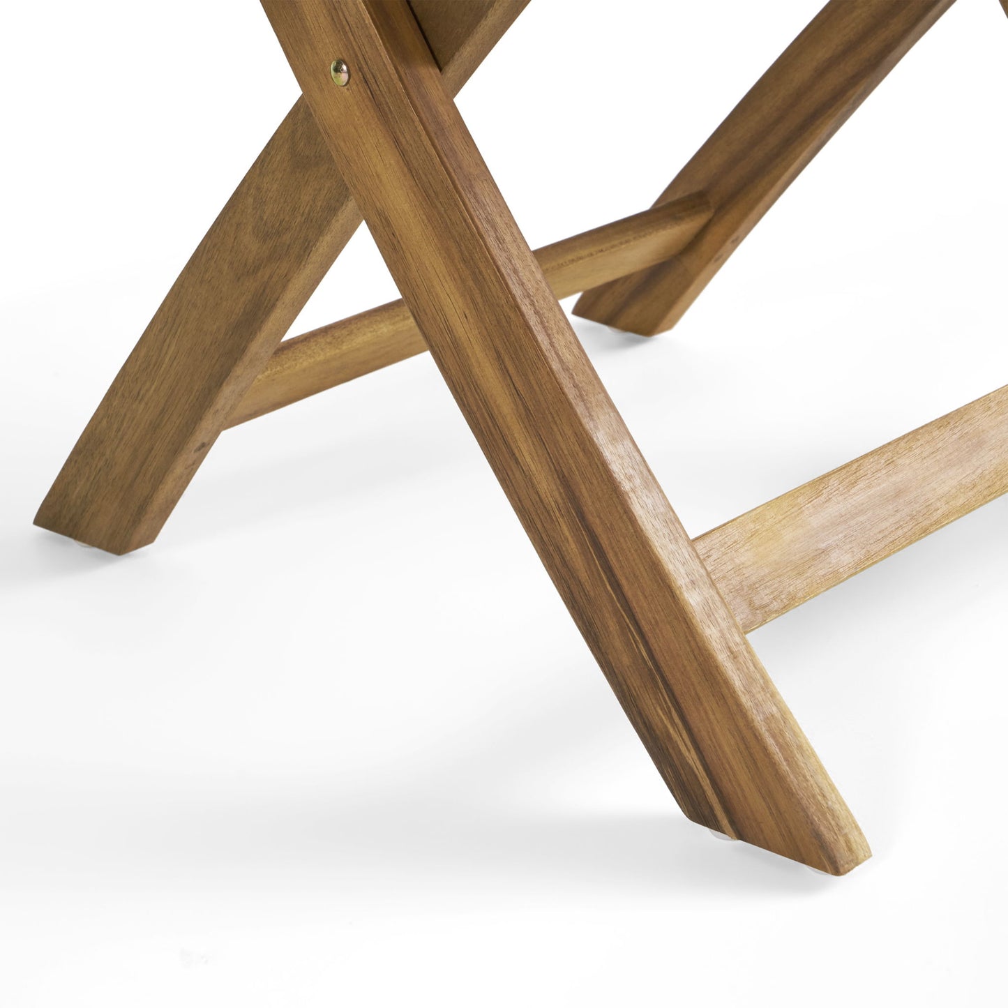 Bistro Foldable Chair With Wicker Backrest