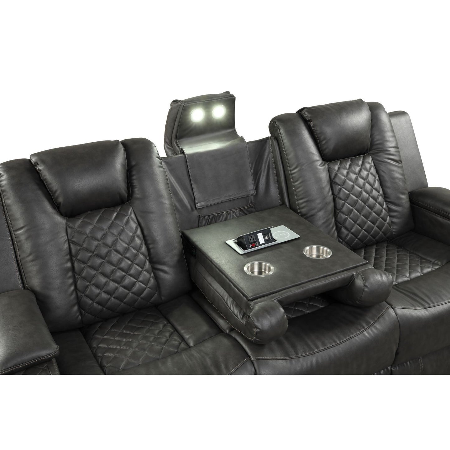 Benz - Power Recliner Set With LED Lighting And USB Charging
