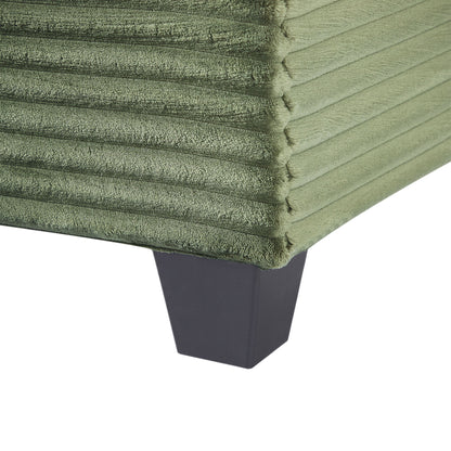 Upholstered U-Shaped Sectional Sofa With Movable Ottoman And Side Storage Pockets