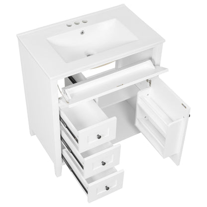 Bathroom Vanity With Sink, 3 Drawers And Adjustable Shelf, Freestanding Storage Unit