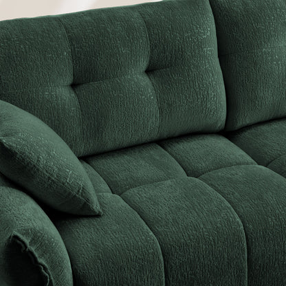 Sofa Set With Ottoman And Pillows, Textured, High Resilience Cushions