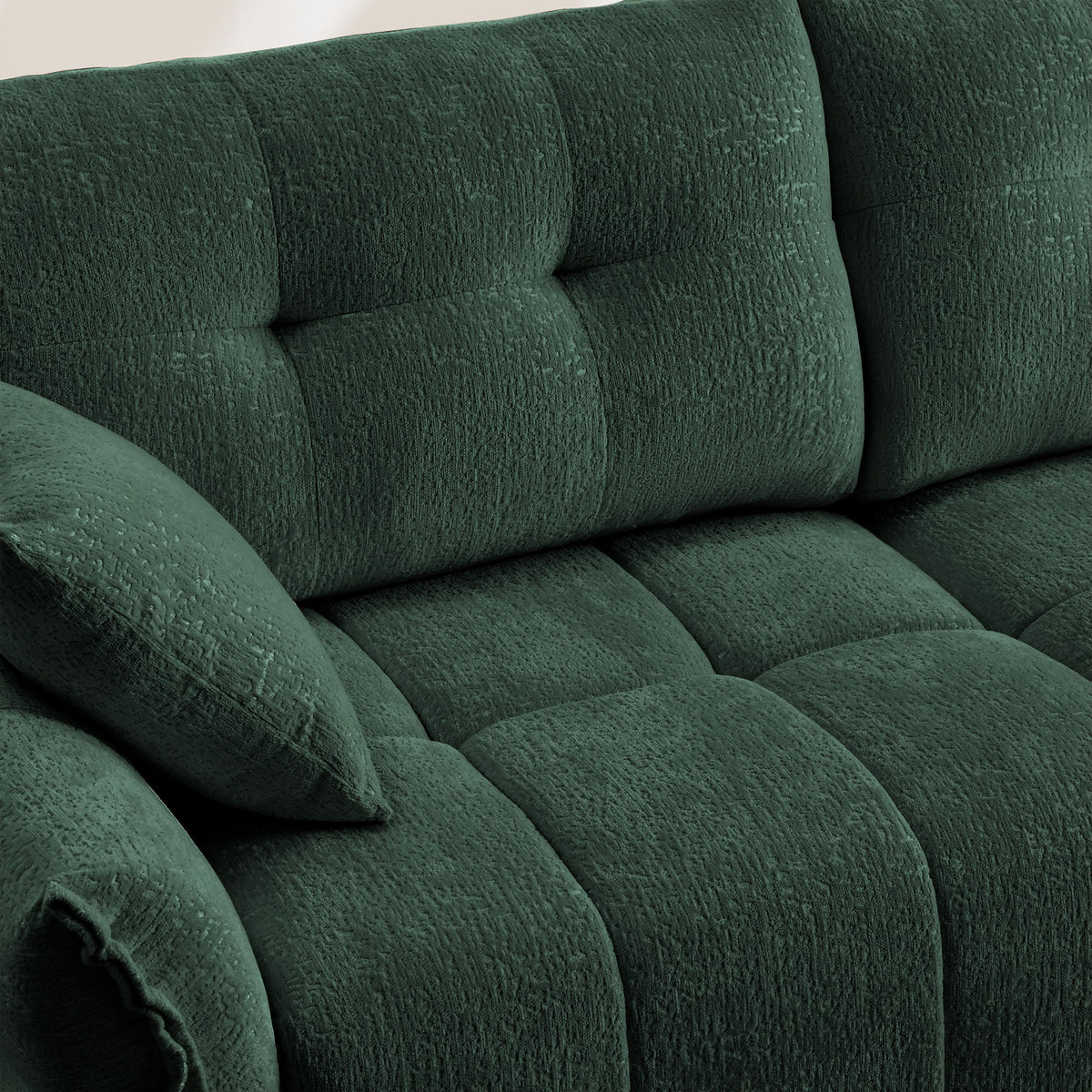 Modern Sofa & Pillows, Textured Cover, High Rebound Cushions