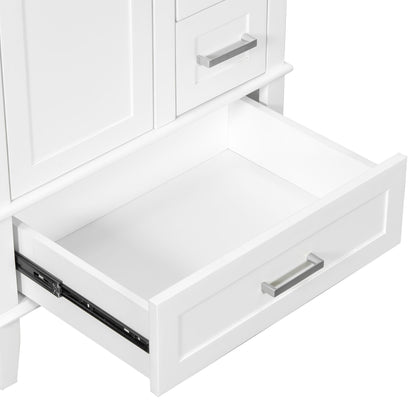 Bathroom Vanity, Modern Bathroom Cabinet With Sink Combo Set, Bathroom Storage Cabinet With A Soft Closing Door And 3 Drawers, Solid Wood Frame