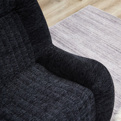 Bean Bag Chair With Armrests Oversized Comfy Beanbag Lounge Lazy Floor Sofa Accent Chair For Living Room - Black