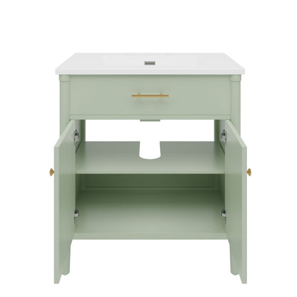 Bathroom Vanity With Sink, Soft Close Doors And Adjustable Shelf