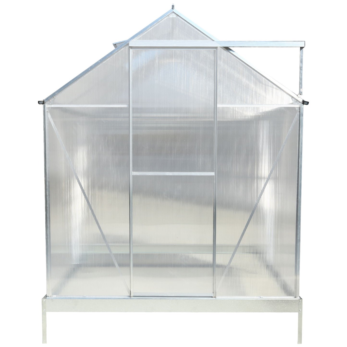 Polycarbonate house, Heavy Duty Outdoor Aluminum Walk-In House Kit With Rain Gutter, Vent And Door For Backyard Garden