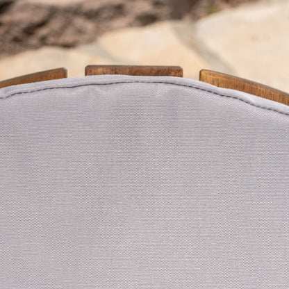 Outdoor Adirondack Chair Cushion With Water Resistant Fabric And Ties - Gray