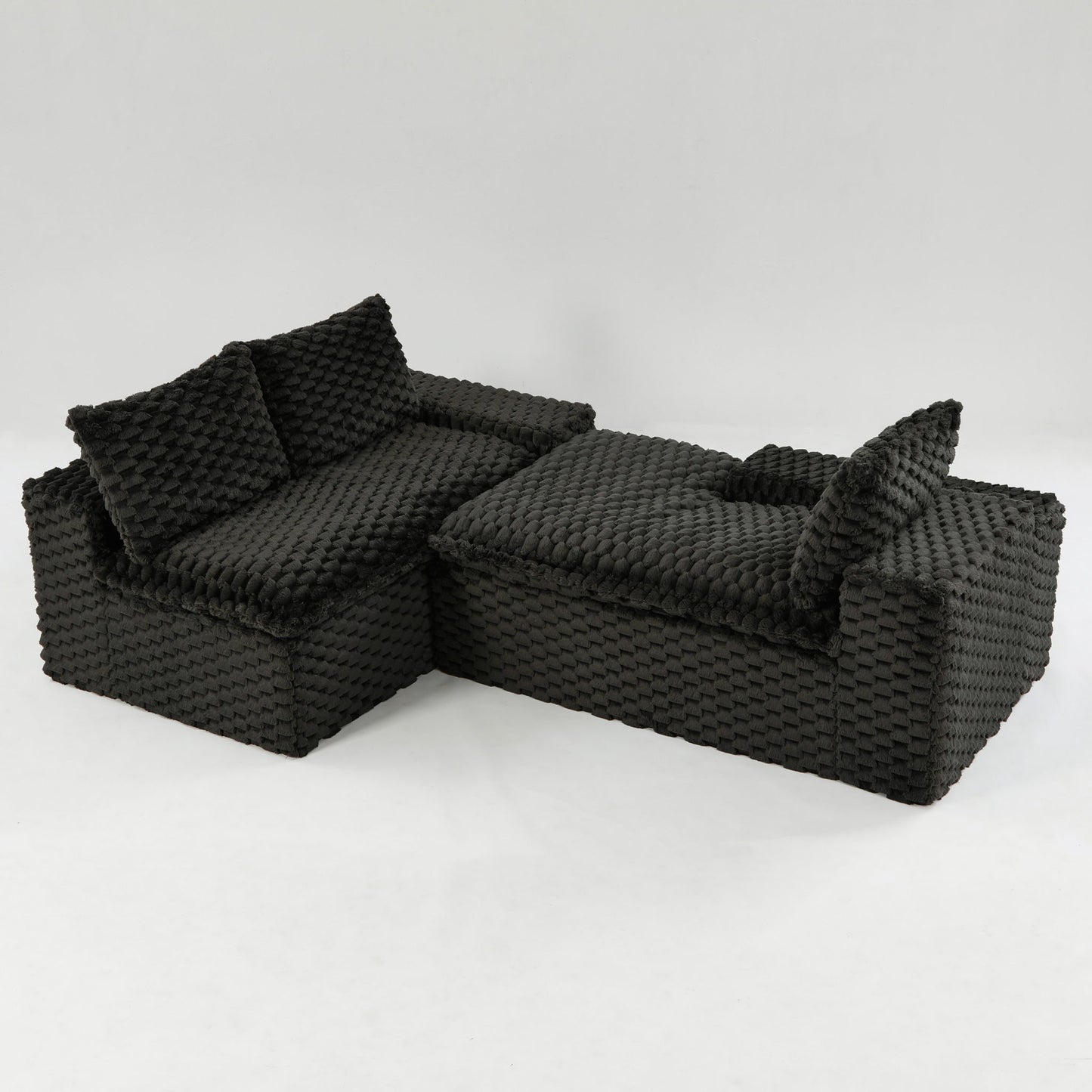 Modular Sofa, Convertible Twin Seat With Chaise Lounge