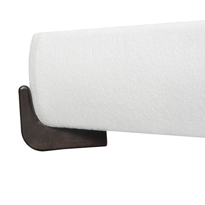 Elegant Boucle Upholstered Bed With Solid Wood Legs