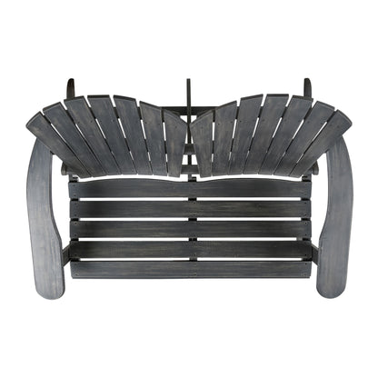 Outdoor Adirondack Rocking Loveseat With Hand Crafted Details