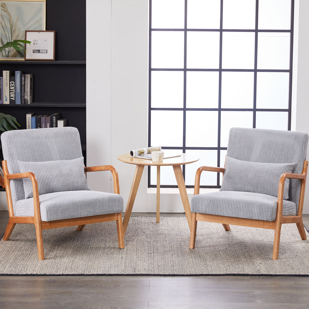 Accent Arm Chair With Pillow Upholstered