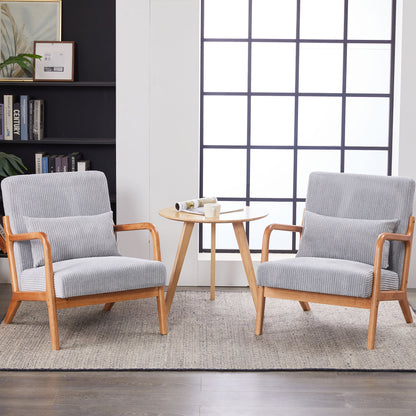 Accent Arm Chair With Pillow Upholstered