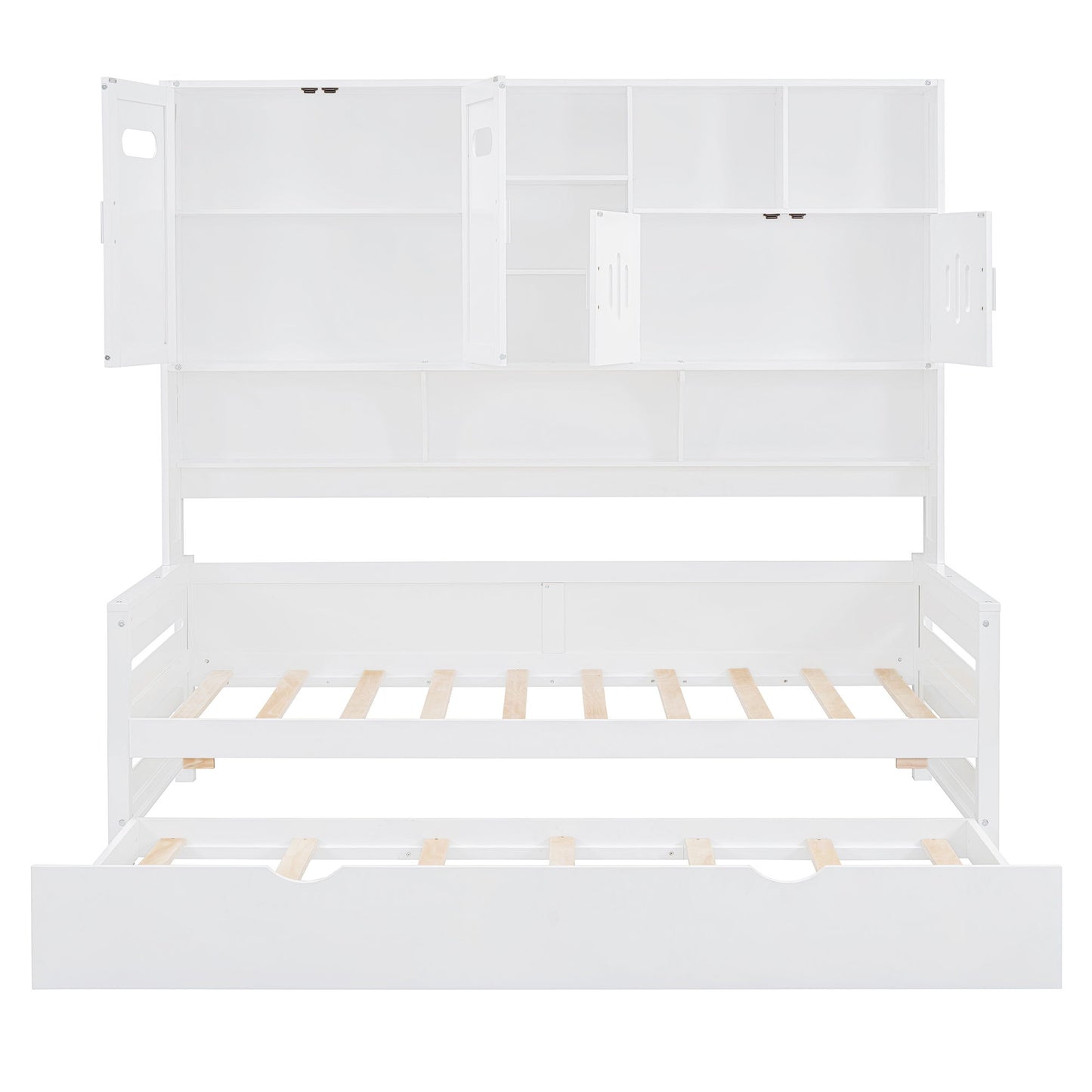 Daybed With All-In-One Cabinet And Shelf