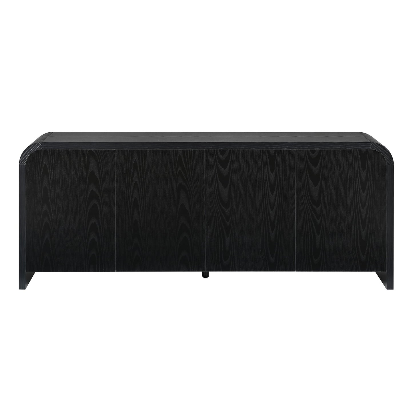 Curved Edge TV Stand With Large Cabinets